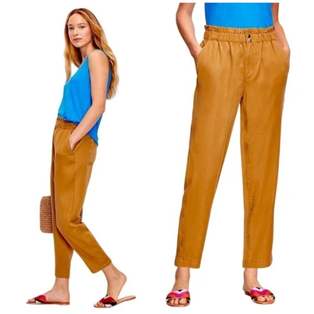 LOFT High Waist Paper Bag Pants